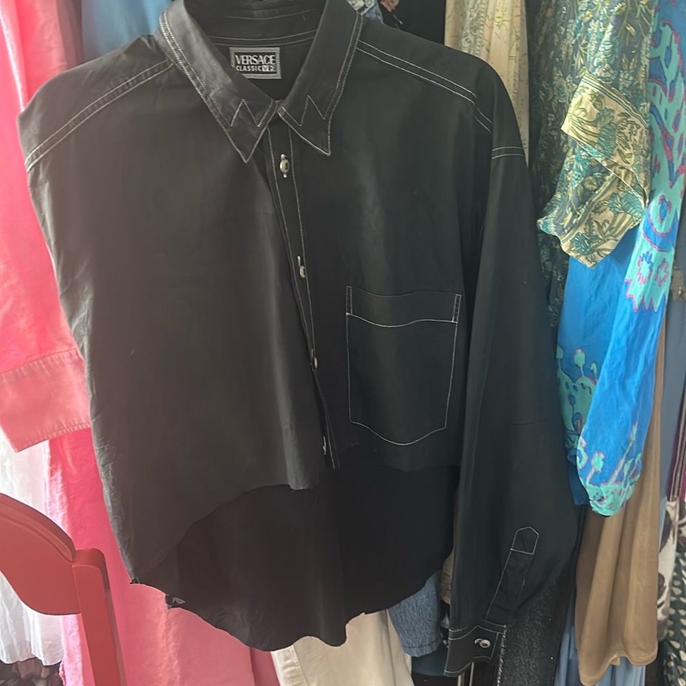 Versace Black Button-Up Blouse